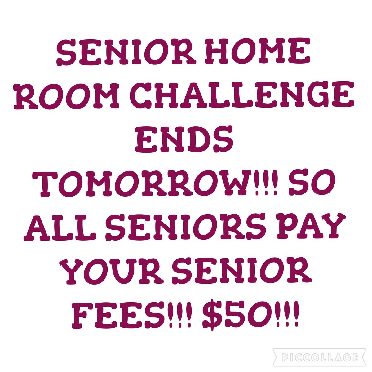 stucofhhs's tweet photo. Pay your senior fees!!!! https://t.co/b0PTk7u6XS