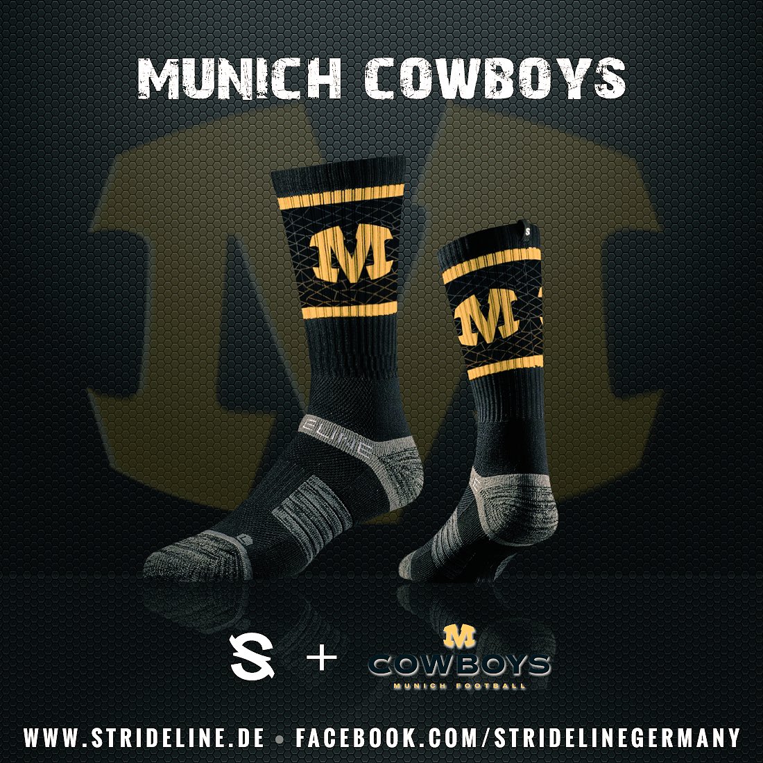 StridelineGer's tweet photo. CUSTOM SOCKS - Vielen Dank an die @MunichCowboys für den Auftrag dieser Custom Socks!
#StridelineGer #CustomSocks https://t.co/12TBTRxMKW