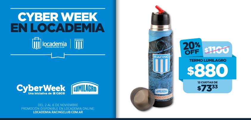 LocademiaRacing's tweet photo. #Cyberweek Oferta imperdible!!! 20 % Off en termo de acero https://t.co/GMrhDXdE5s https://t.co/UIgOa1IFjT