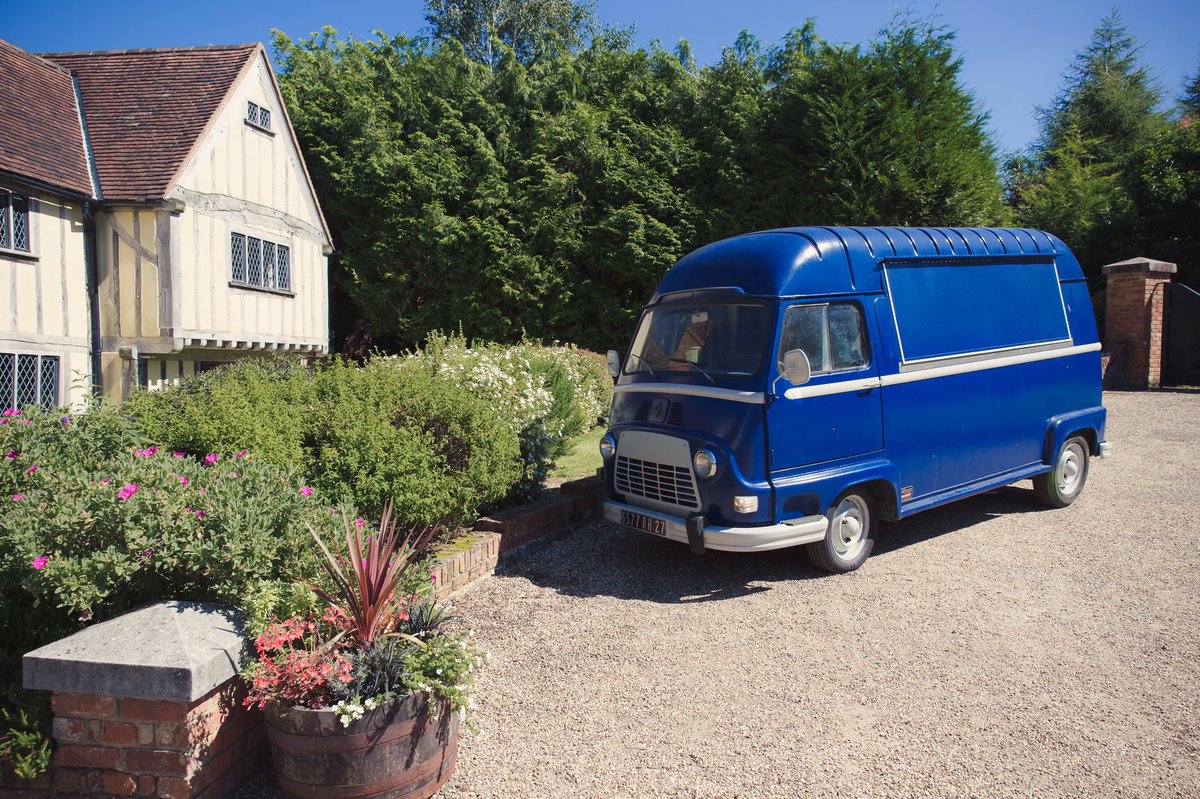 Oh no! We missed #WeddingHour tonight. Here is Esther, our vintage bar van outside a wedding venue this summer #mobilebar