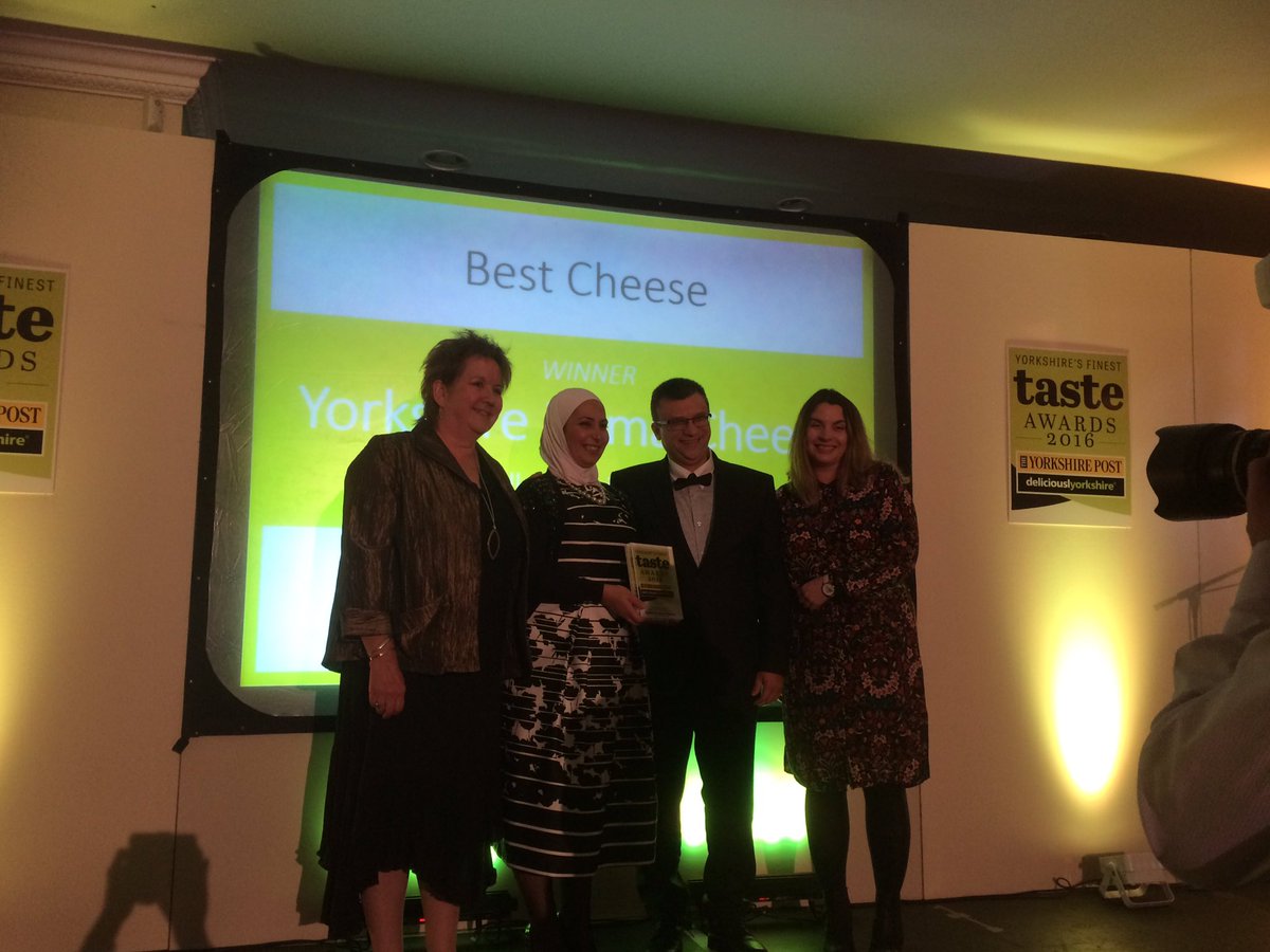 YorkshireCheese's tweet photo. We did it! THANK you so much for all the support to everyone, so proud to be Best Cheese in Yorkshire #tasteawards16 @local_food https://t.co/HZdj8q1hlB