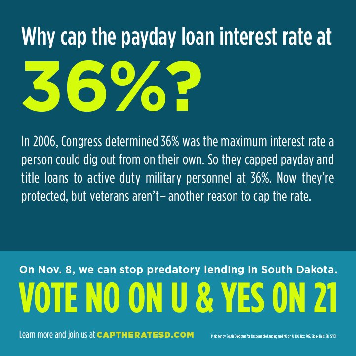 Why cap the payday loan interest rate at 36%? #SDleg