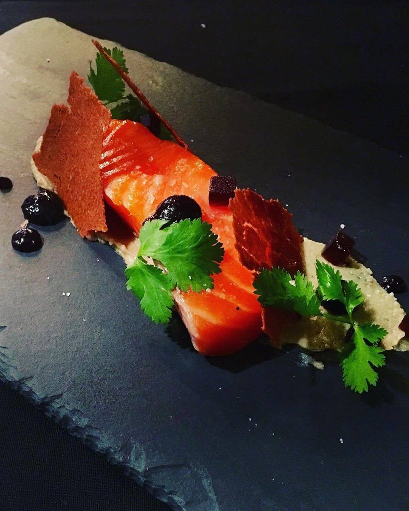 TheGranarySA's tweet photo. This is what all other salmon dreams of being... Smoked Ora King Salmon, hop miso, IP8 gel… https://t.co/URXMMSJFwS https://t.co/N4VqQNyP8D