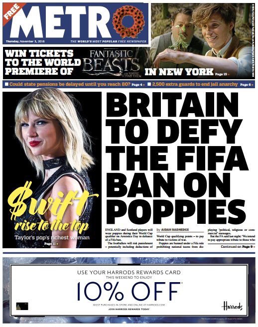 Trev_Forrester's tweet photo. And it's right and FIFA lose and our  football players can send the right message . "Support our war dead" and wear a poppy https://t.co/Y3xKFafVNS