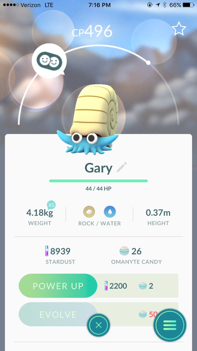 TheMoxopal's tweet photo. @PokemonGo_Radio catch of the week. Gonna walk him to Omastar to complete the pokedex 👍🏻 https://t.co/FqWCmqm337