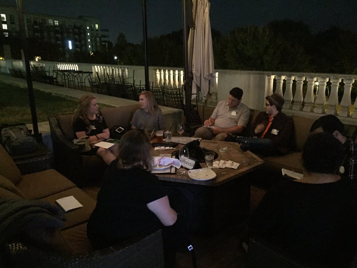 aigacharlotte's tweet photo. Bad lighting, but bright futures! ☀️Mentors and Mentees have been paired and plans are under way. #takenotes #aigaCLT #MentorMatchup https://t.co/oddudbChSX