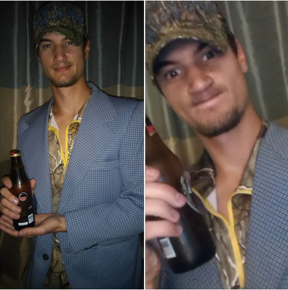 Steel_Hicksta's tweet photo. Thank ya'll for voting me as the "best beer drinker of the year!" #CamoTime #INeedABeer! #CMAawards50 #SteelHicksta #IJustBoughtSomeCamo https://t.co/2FCVhYlJx4