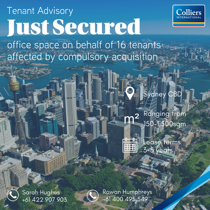 rowanhumphreys's tweet photo. #JUSTSECURED 16 new leases for #Office #Tenants affected by @TransportforNSW #compulsoryacquisition https://t.co/eMKi3vRSqv #CRE #Tenantrep https://t.co/222QdwvOrW