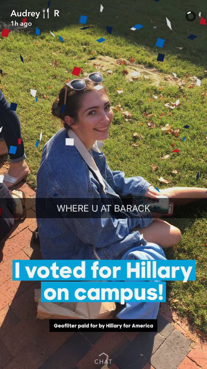 SkyeMcC0llum's tweet photo. Hung out with @POTUS today 💙 #ImWithHer #obamaunc https://t.co/1c543QDYXZ