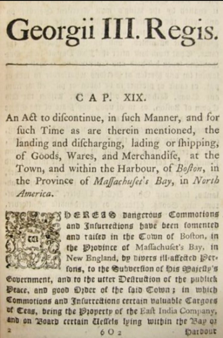 TarAndTaxes's tweet photo. This is an exact copy of the Document made for the Intolerable Acts dated 1774 #StickySituation https://t.co/JntiaTYSL3