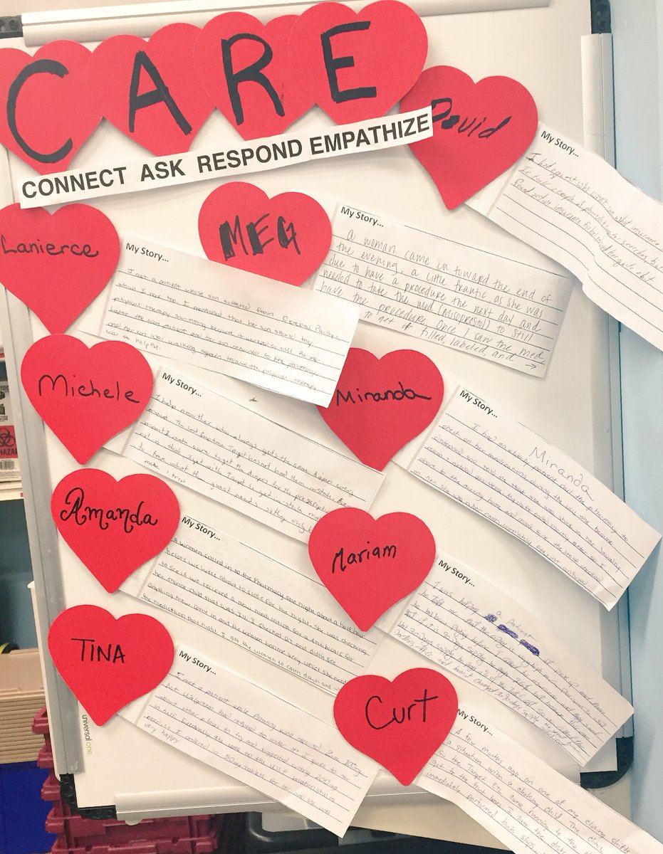 West St Paul team, sharing their stories of how they #CARE for their Patients! #leadwith❤️