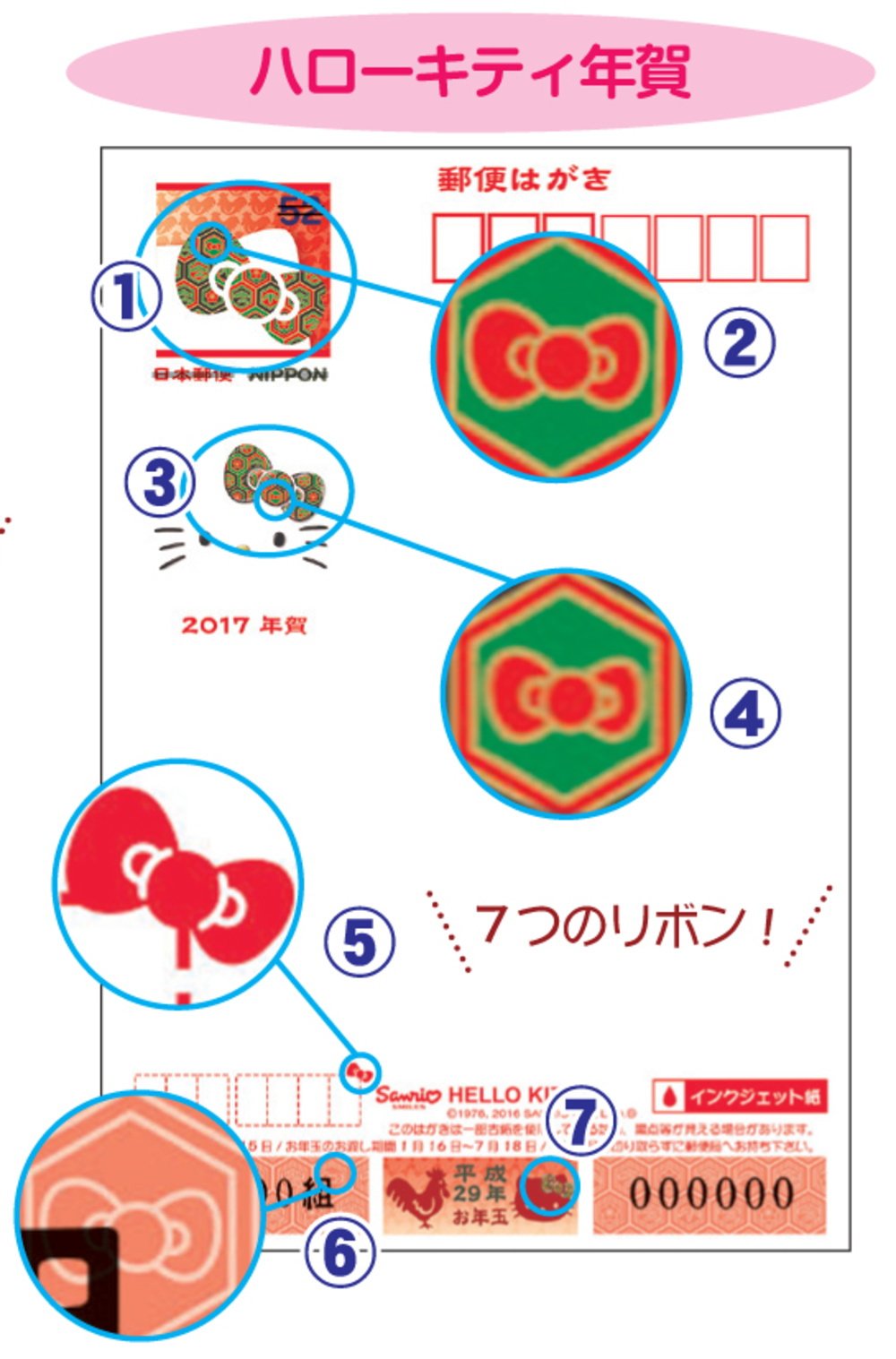 公益財団法人 日本郵趣協会 17年用年賀はがきの ハローキティ年賀 は 隠しリボンを含む7つのリボンで華やかに彩られています 隠れリボンには 切手デザイナーの遊び心がいっぱいです T Co Vsagrphk Twitter