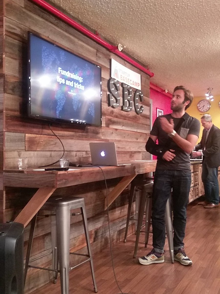EmiDougan's tweet photo. @LuigiCongedo starts off our pitch night @StartupBasecamp ! https://t.co/hKvelEidLs