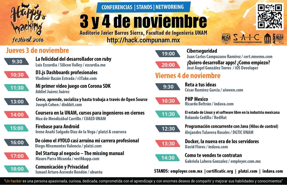 comunidadfi's tweet photo. Mañana comienza el Happy Hacking Festival 2016 Facultad de Ingeniería UNAM ¡Te esperamos!  #comunicafi https://t.co/Mkysy7ZE1O