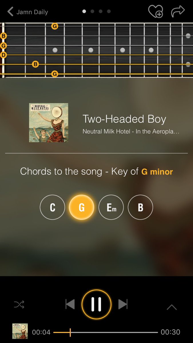 getjamn's tweet photo. Guess who's #jamnplayer superstar today? #NeutralMilkHotel! Jam two-headed boy #jamndaily
cc @NeutralMilkFans #guitar https://t.co/A8XuJ0ciyw
