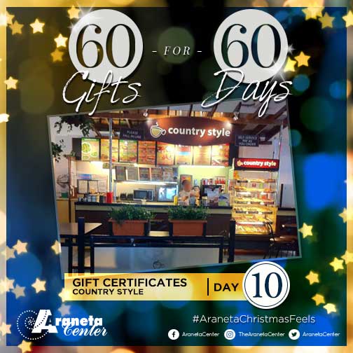 AranetaCity's tweet image. Day 10 of 60: Enjoy 3k worth of GCs from Country Style Donuts! Retweet this and hashtags #Day10of60 #AranetaChristmasFeels