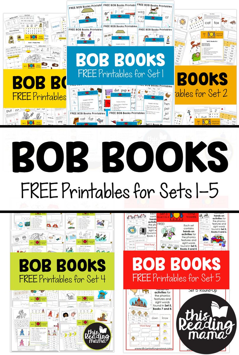 thisreadingmama's tweet photo. FREE BOB BOOKS PRINTABLES: Find LOADS of resources and freebies for your #beginningreaders #bobbooks @bobbooks https://t.co/Zq3dgaQ4mp https://t.co/PG71rsfka3