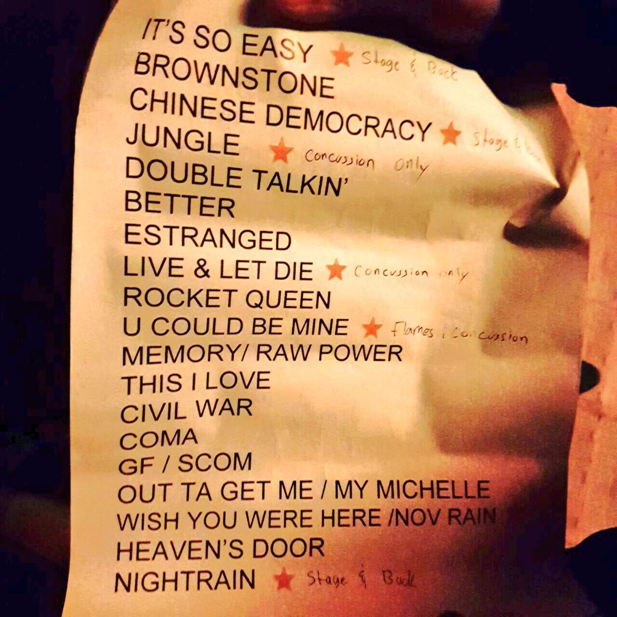 Setlist Atlantic City : r/GunsNRoses