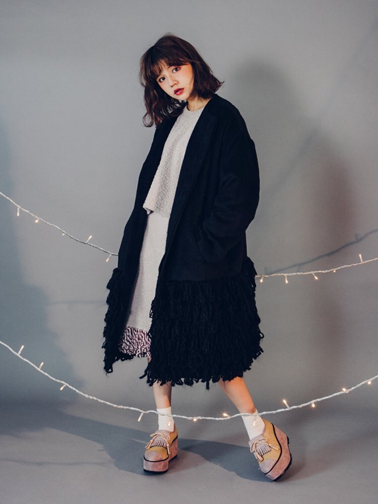 Merry Jenny 梅田店 V Twitter 入荷情報 村田倫子コラボアイテム ループコート ピンク グリーン ブラック 17 500 税抜 Merryjenny