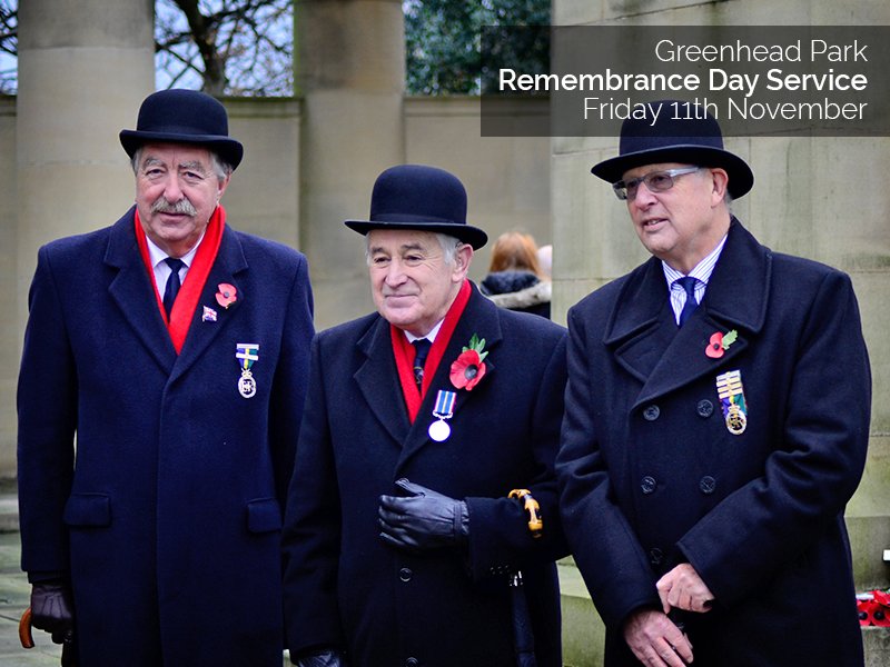 Greenhead Park #RemembranceDay Service - Friday 11th November - Meet at Gates from 10:30am #Huddersfield #Kirklees