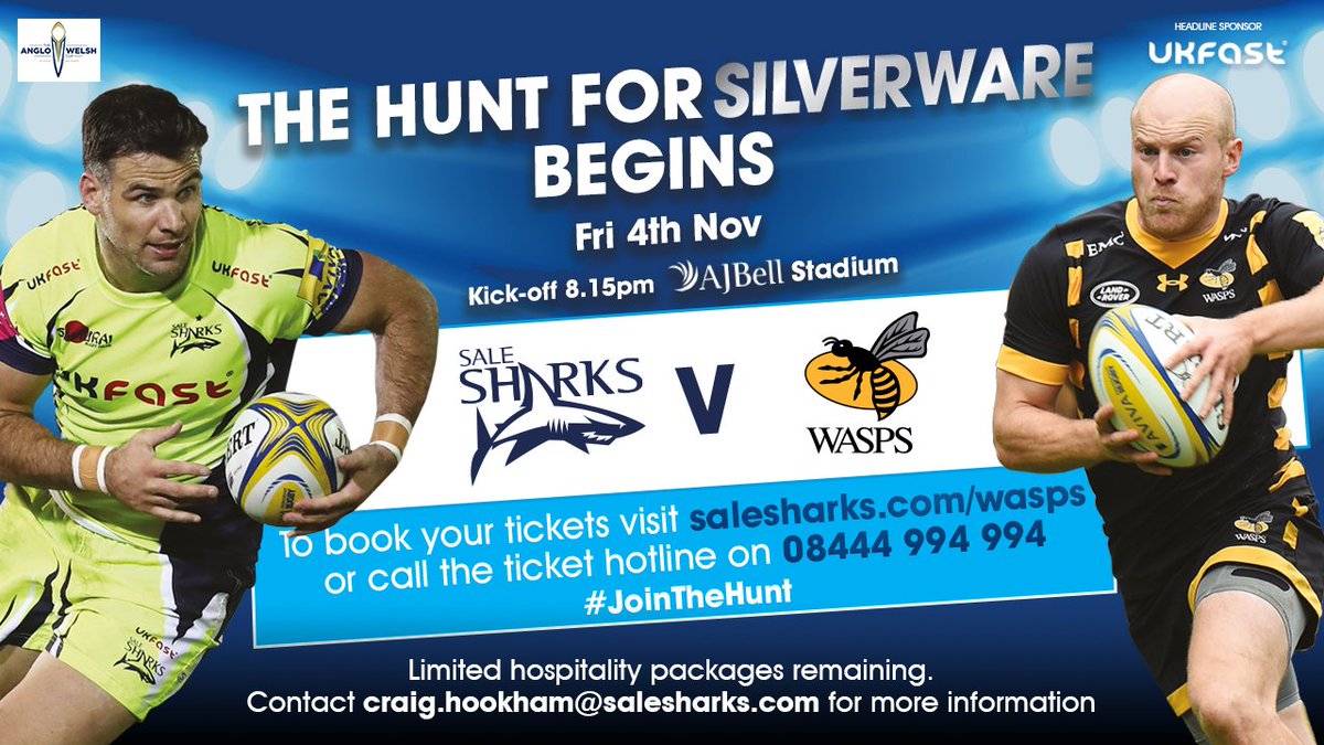 SaleSharksRugby's tweet photo. We'll be announcing our team to take on @WaspsRugby at 12pm for tomorrow's #AngloWelshCup game! RT if you're coming! #NewHeroes https://t.co/qNOETJi1QM
