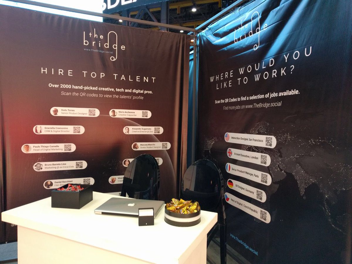 thebridgejobs's tweet photo. Come say hi ! We have chocolates and this amazing bew technology: QR CODES :) @BDLaccelerate #BDLA2016 https://t.co/z6V0q9kN72