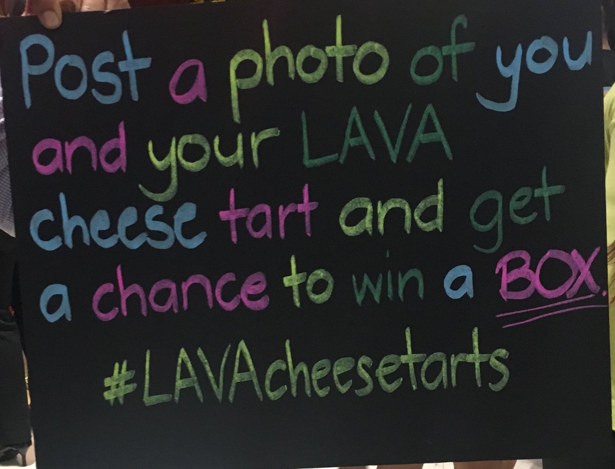 We are now open! Post a photo of you and your LAVA cheese tart and get a chance to win a box. Don't forget to tag us &amp; use #LAVAcheesetarts