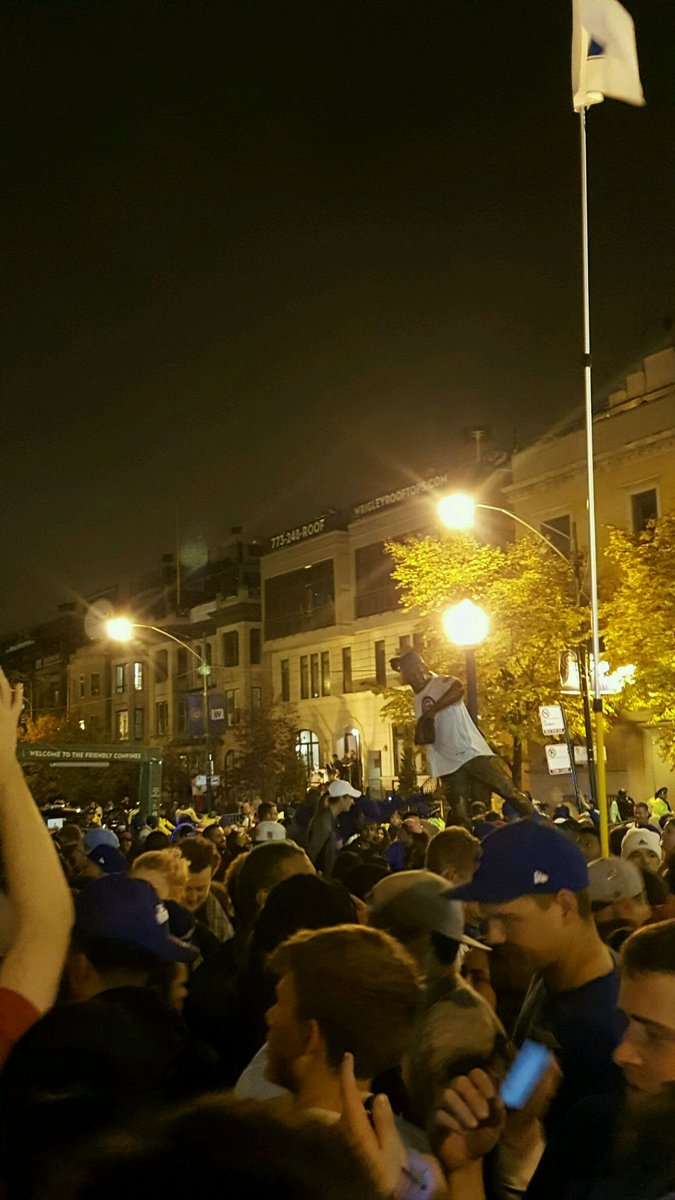 jholmessabj's tweet photo. Daughter @DePaulU @katherinewho_ @Cubs Wrigley. @2016worldseries champs!!! #10innings #raindelay #108years #StillaSchoolNight https://t.co/2D6NqvBzRy