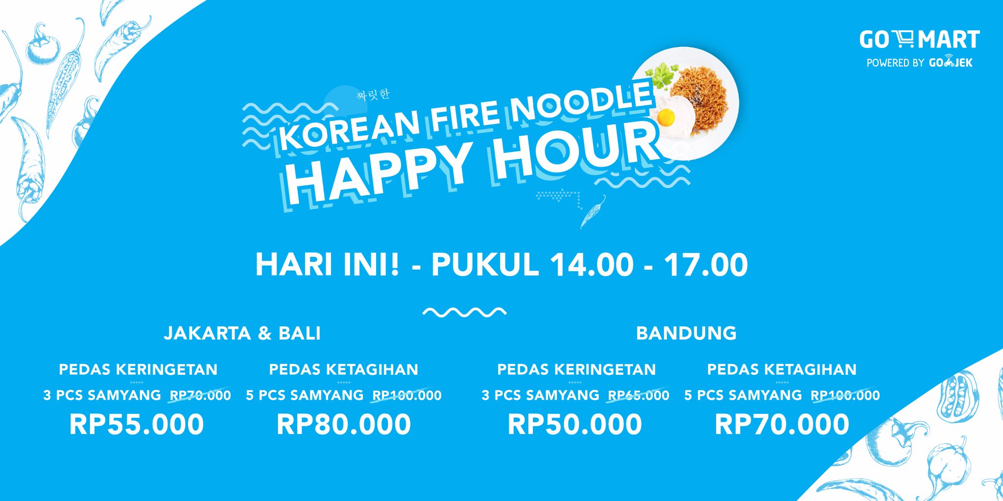 Gojek Indonesia on Twitter "GOMART Korean Fire Noodles Happy Hour