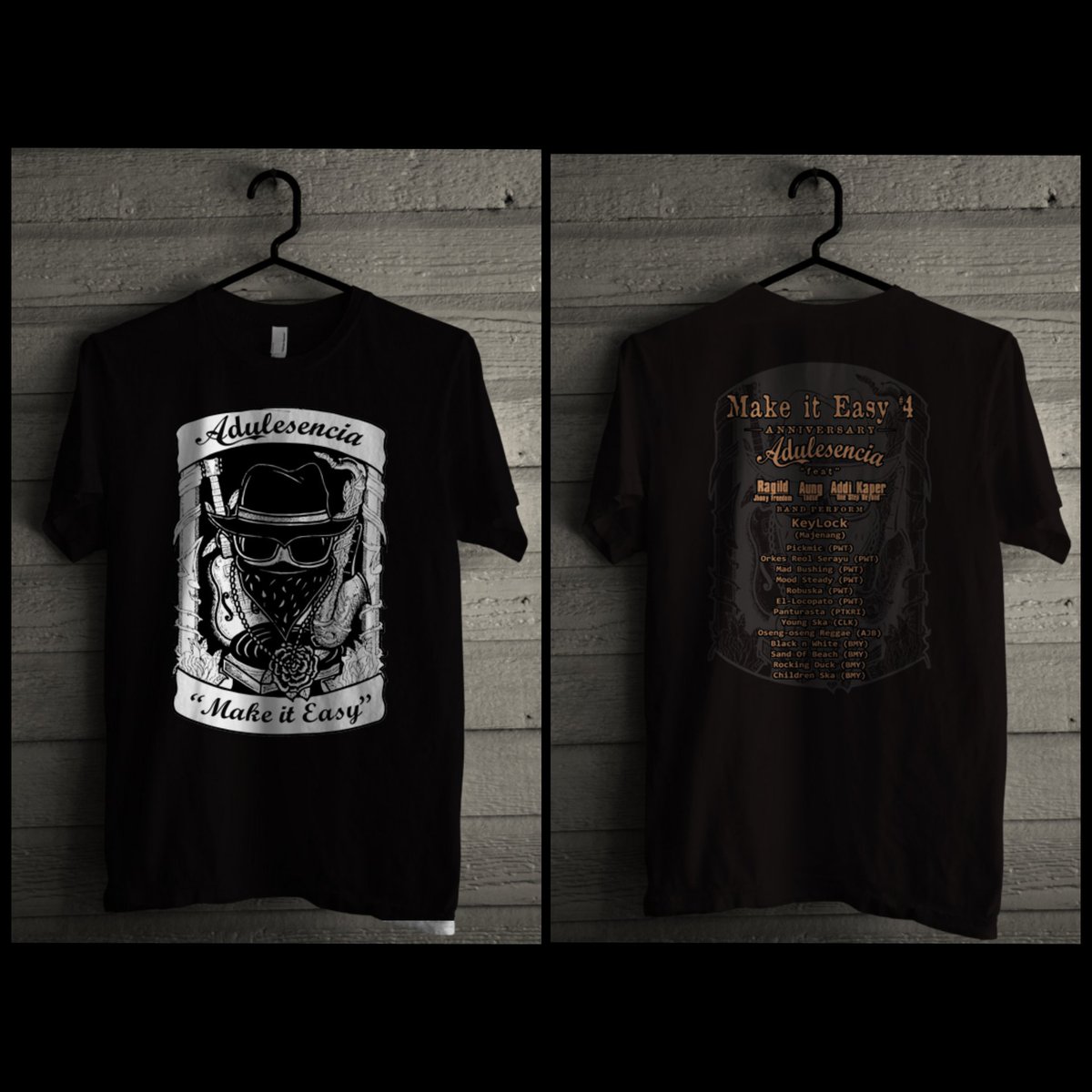 Ketampanan dan kecantikanmu bertambah 50% ketika kamu pakai T-shirt event make it easy #4 ini guys.. more info 087719543354 D256E3F8