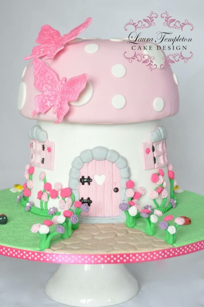Fairy mushroom house #cake #lauratempletoncake <a href="/KatySueDesigns/">Katy Sue Designs</a>