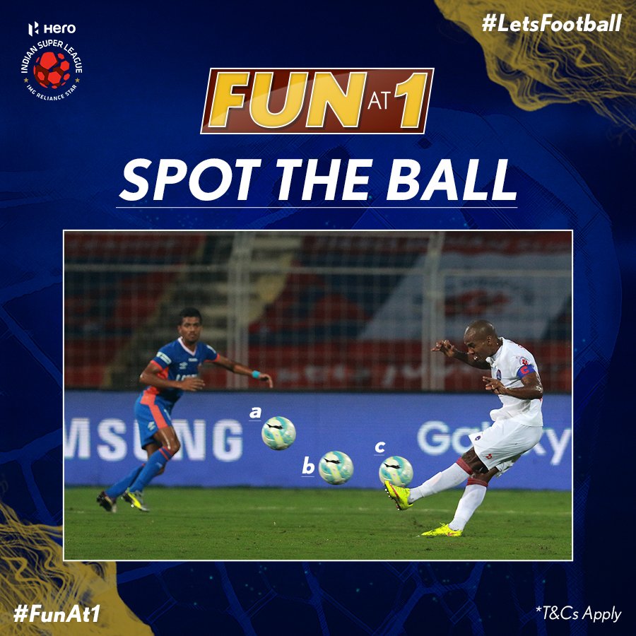 IndSuperLeague's tweet photo. Get ready for some #FunAt1! Guess the position of the ball correctly and stand a chance to win today! #LetsFootball https://t.co/hf3x6LAPLS