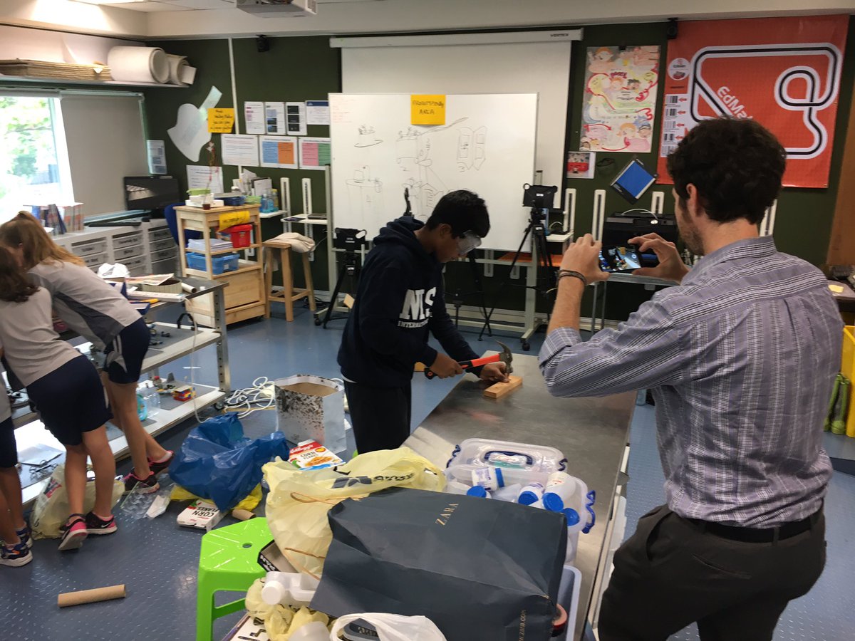 ToscaKilloran's tweet photo. Lots going on in the #nistmakerspace today! Filming safety videos, #designing for classrooms, #socent experiences! Busy! https://t.co/K93JcFILcl