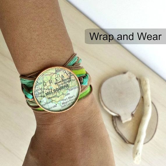 roseanddella's tweet image. Green Bay Wisconsin Silk Ribbon Wrap Bracelet tuppu.net/20641fc1 #Etsy #WisconsinMap