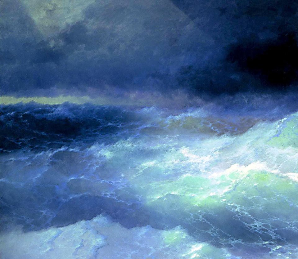 Любовь среди волн океана. Айвазовский картины. Айвазовский 1889. Айвазовский волна 1889.