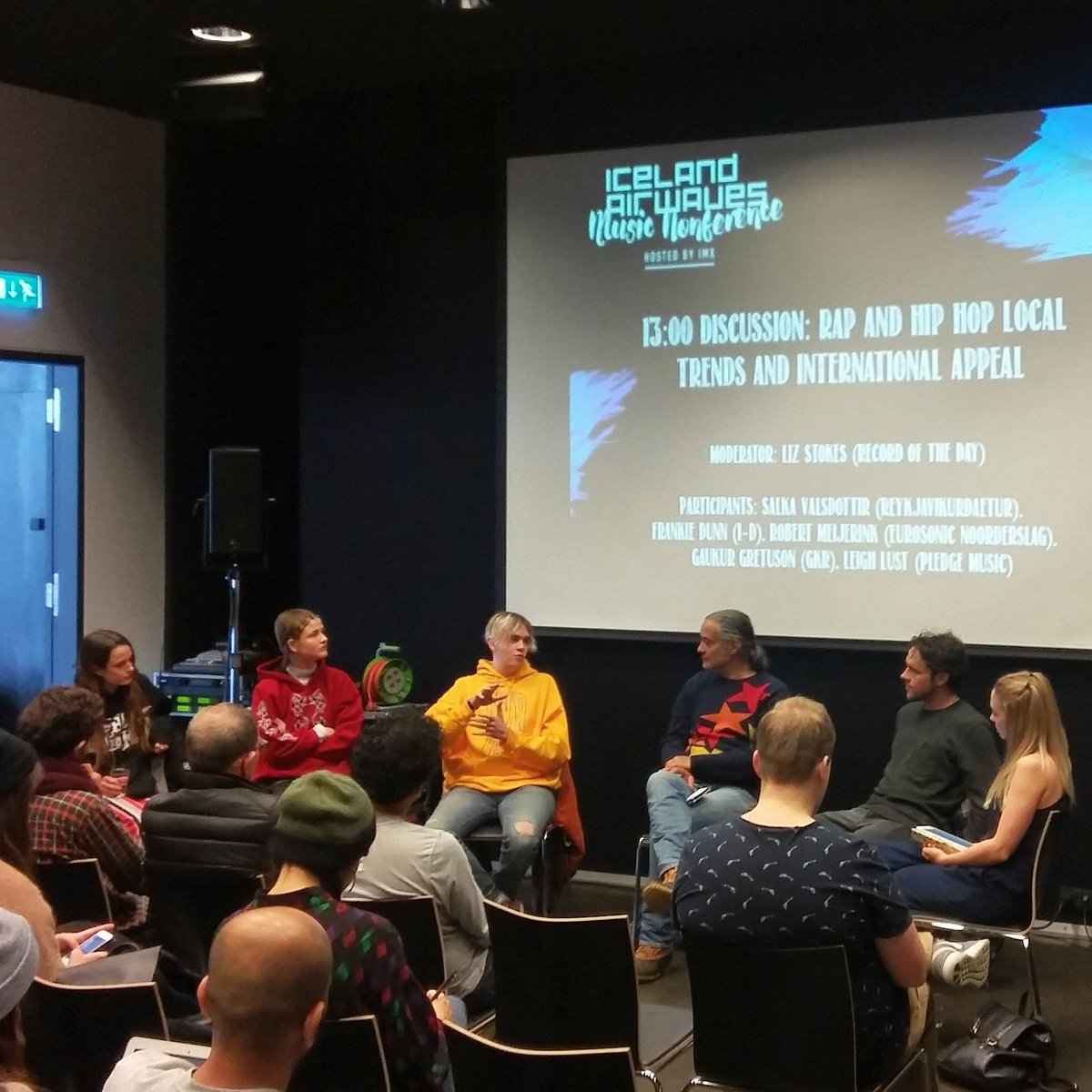Mittelstern's tweet photo. Discussing the chances of #Icelandic #hiphop and #rapping in exotic languages #airwaves16 #musicnonference https://t.co/8ZkpAaHzhP