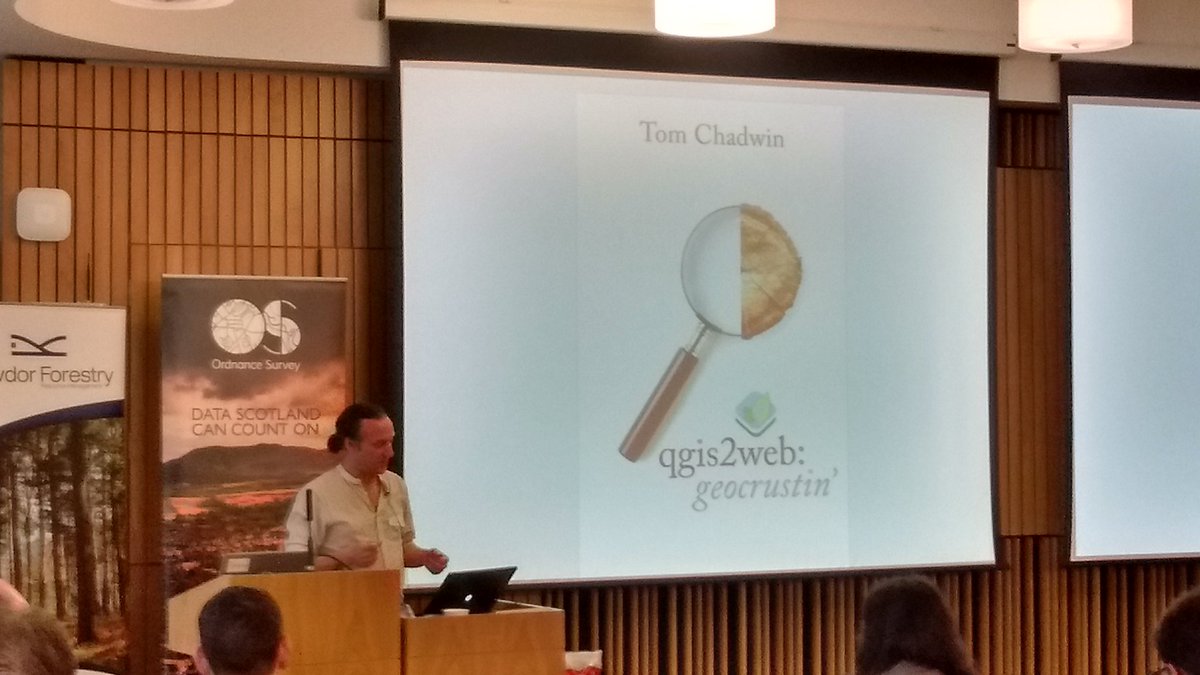 QgisUK's tweet image. None other than the king of Northumberland himself, @tomchadwin talking about #qgis2web, frikkin&apos; awesome #QGIS plugin