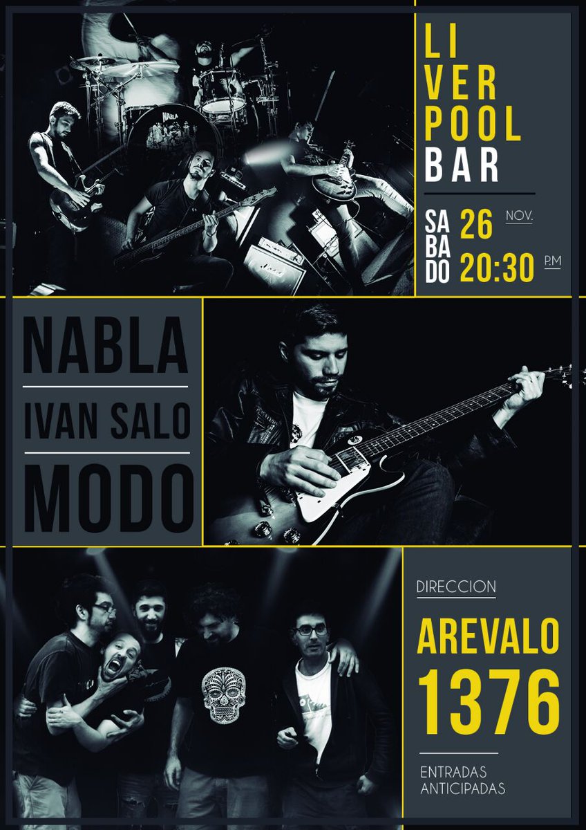ivansalomonoff's tweet photo. El 26/11 despido el año a puro rock!! Junto a los amigos de @NablaOficial y MODO #2016rock #ivansalo https://t.co/9h4mSGoH6i