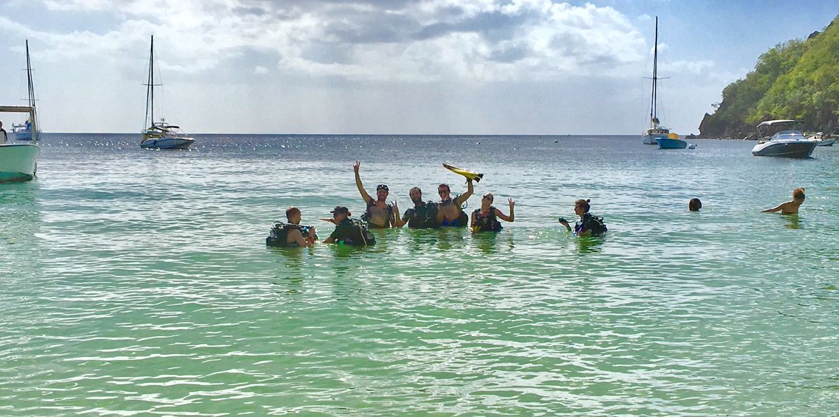 mobilejazzcom's tweet photo. The MJ team in Martinique don't need #VR to visit a new world full of strange creatures, they've gone scuba diving! #optimizingforhappiness https://t.co/duFiOgcvyp