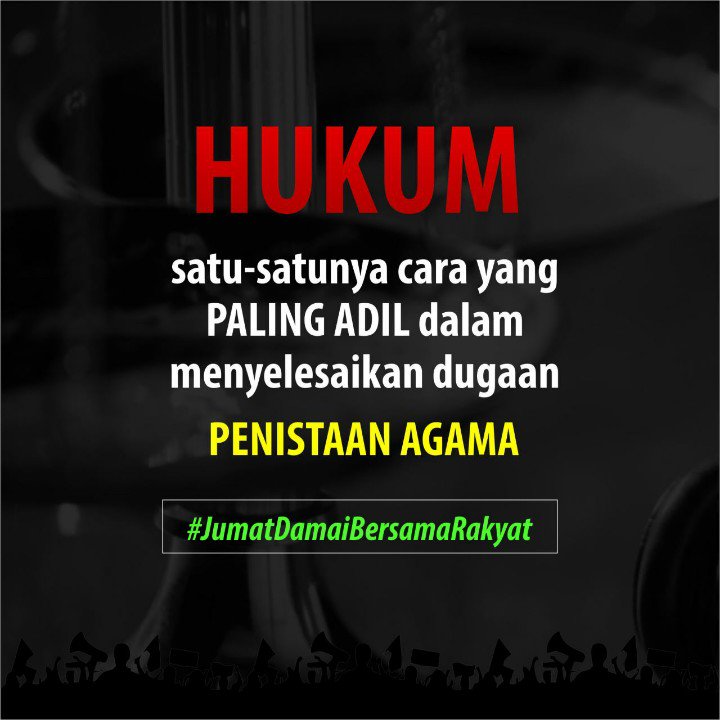 Ini bukti aksi ini murni sebagai dukungan rakyat kepada negara utk menegakkan hukum. #JumatDamaiBersamaRakyat