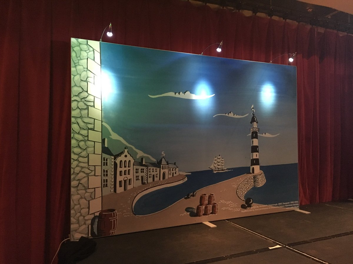 APTSArchive's tweet photo. Cyclorama designs by Richard Greenough (BBC designer 1948-1955), used as set dressing for #BBCTV80. Owned by APTS Archive https://t.co/Ut8uRl2BLN