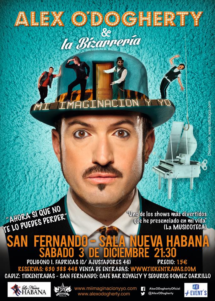 SFDOenPositivo's tweet photo. Dentro de un mes @AlexODogherty y @LaBizarreria en #SanFernando ¡No te lo pierdas! #show #espectáculo #evento https://t.co/m8nKW5DtJQ