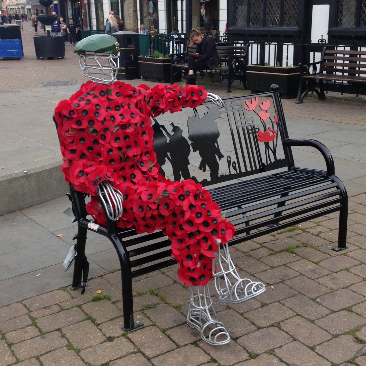 Thoughtful in the centre of Hereford. <a href="/ThePrintShed/">Jill Barneby</a> <a href="/litabix/">Colita Dainton</a> <a href="/LocalLeominster/">Local to Leominster</a> <a href="/Leominstertic/">Gill Ding</a> @HfdsESL  #herefordhour