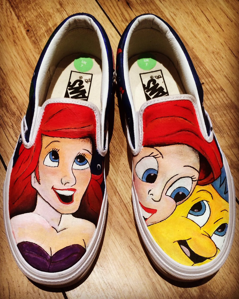 RLCustomSnaps's tweet image. little mermaid Vans on order from lucky customer #RLCustomSnapbacks #Disney  #customvans #custom #customhats #customkicks #oneofakind #vans