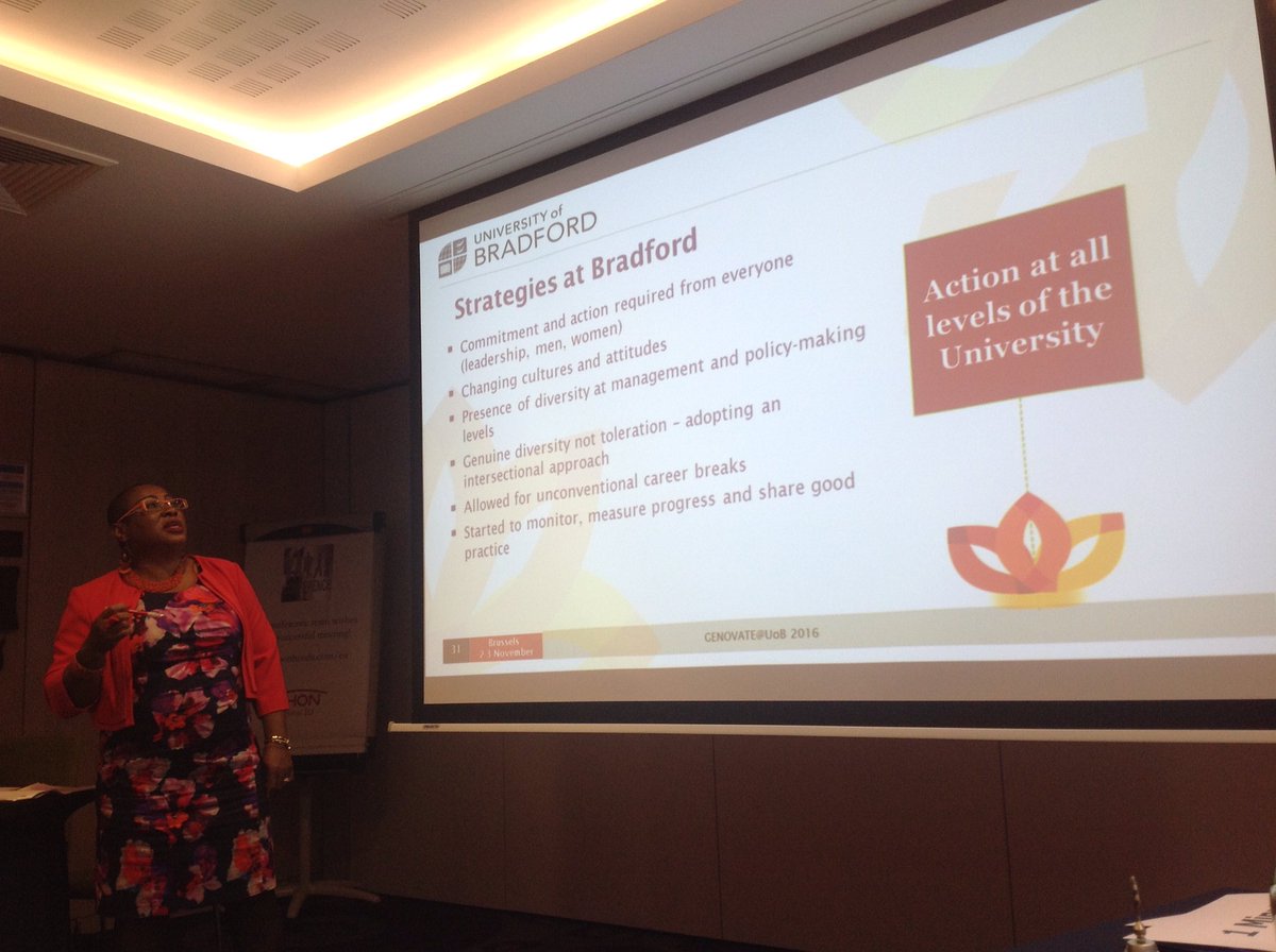 DrAndreaBanham's tweet photo. It's about changing cultures &amp; attitudes NOT fixing women! Resources like Springboard not the answer. #genovate16 https://t.co/dxx5mCHBLu