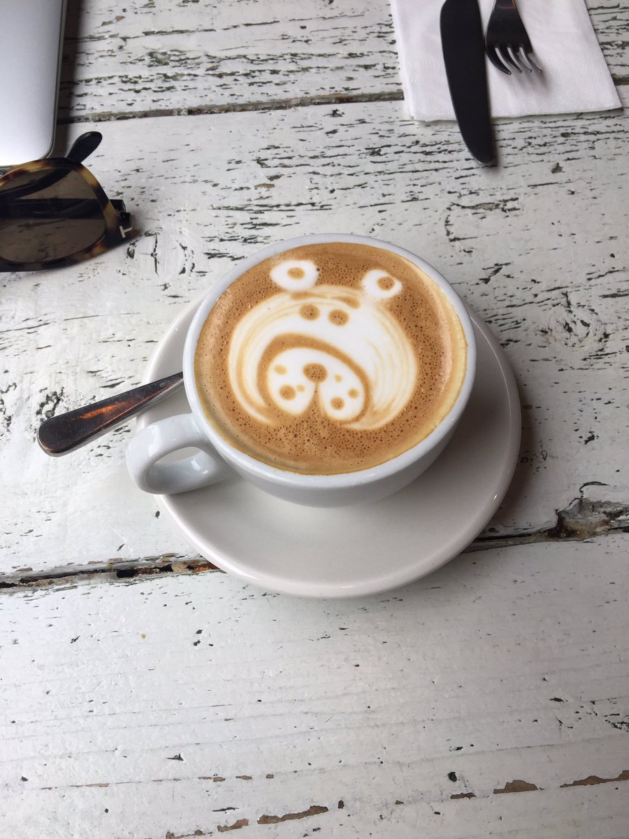 davidlmcneill's tweet photo. Some good coffee art going on in @FilmoreandUnion this morning. Never had a bear before https://t.co/NxlQl7fh1g
