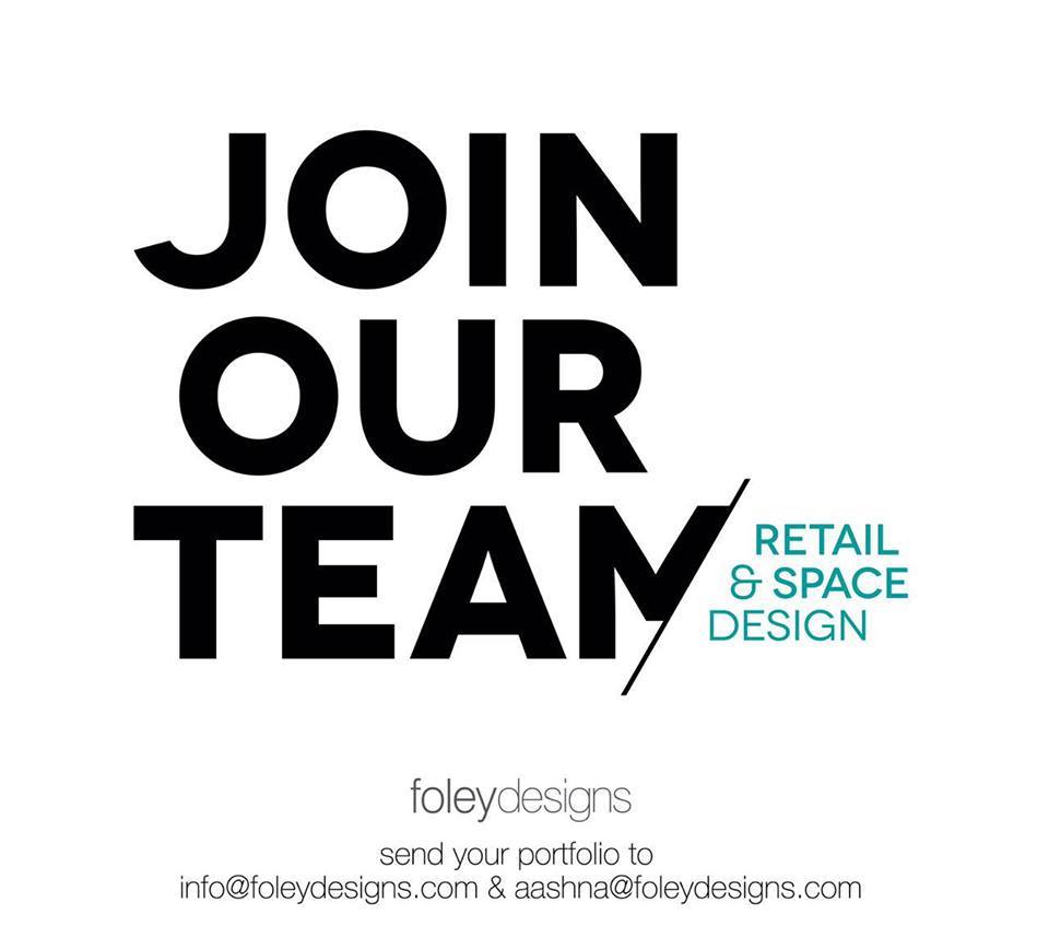 FoleyDesigns's tweet photo. We are looking for a Retail & Space Designer to join us. Send in your portfolios to the email addresses below.
#FoleyDesigns #WeAreHiring https://t.co/6zXl5haJyp