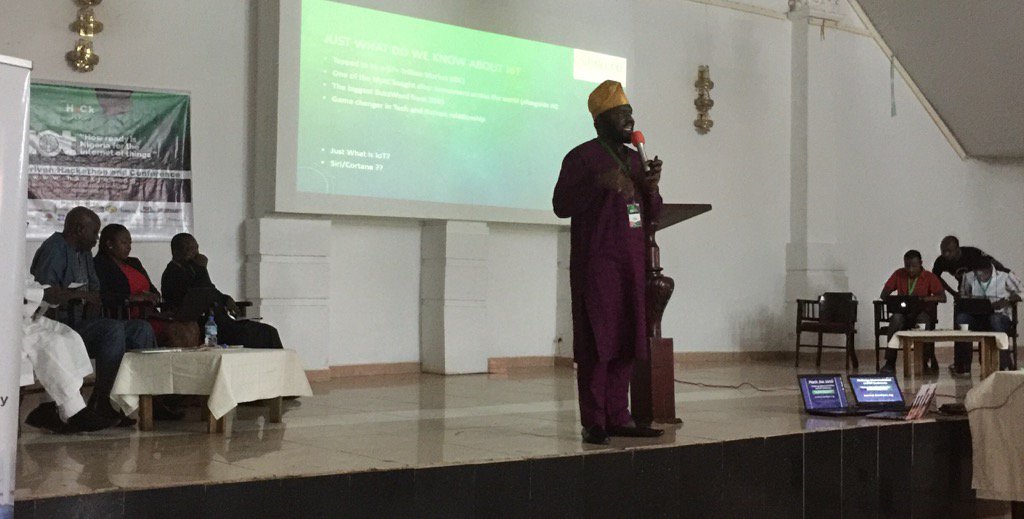 segunoruame's tweet image. #Hackjos2016 Are we ready for IoT? Bankole Oloruntoba on change dynamics, IoT and the startup ecosystem