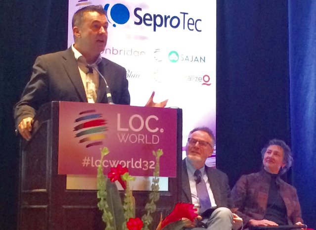 SDL_Kate's tweet photo. CEO @adolfohf addressing #localization for businesses in his keynote at #LocWorld32 https://t.co/kc5ckqTx7Q via @SDL https://t.co/aDQozJG4Vw