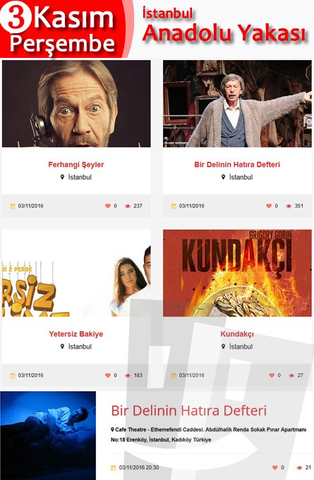 İstanbul | Anadolu Yakasında bugün sahnelenecek oyunlar listesi. Oyun detayları için bağlantımız->>tiyatro.guide/event_loc/anad…